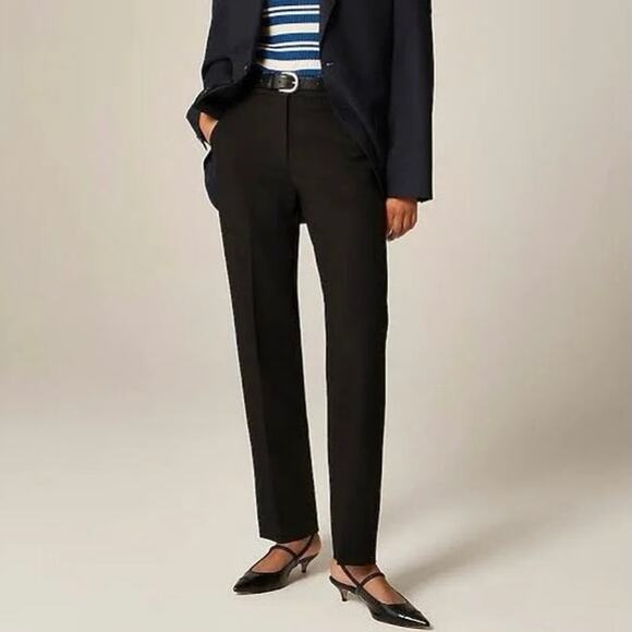 NWT J.Crew Kate Straight-Leg High-Rise Pant In Four-Season Stretch Black Size 12 - Picture 1 of 11
